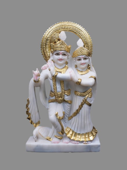 Handcrafted Marble Radha Krishna Idol