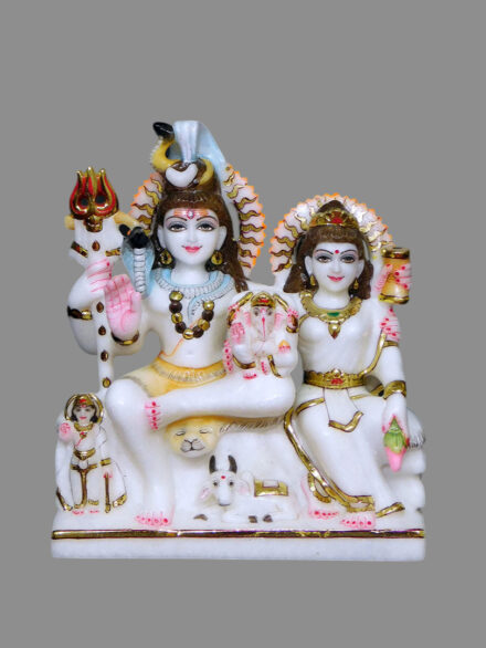 Divine Shiv Parivar Marble Idol Gaurishankar