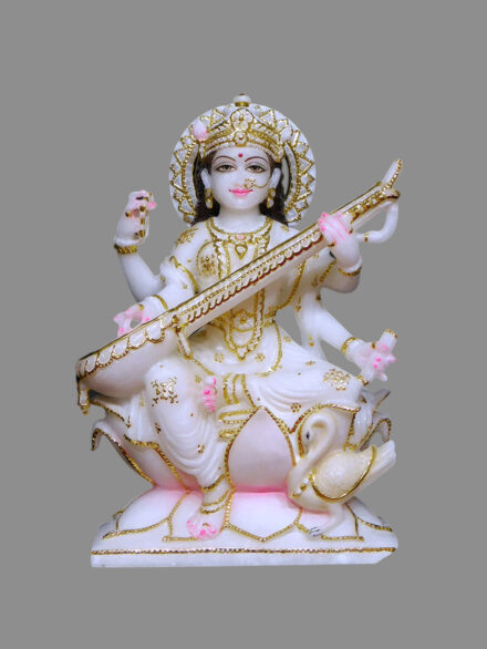 Saraswati Mata Vietnam Marble Statue