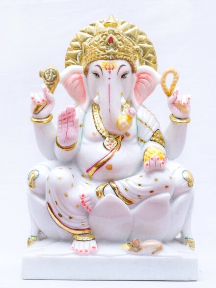 Vietnam White Marble Vighnaharta Ganesh Idol