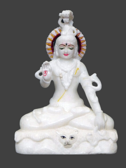 Shiv Ji Samadhi Swaroop 2 Hands Marble Statue